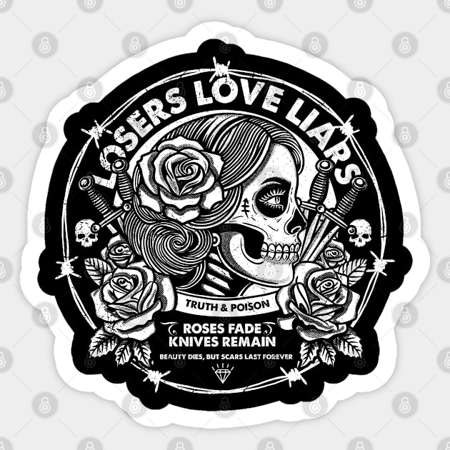 LOSERS LOVE LIARS Sticker by artslaves